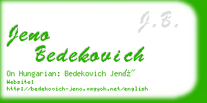 jeno bedekovich business card